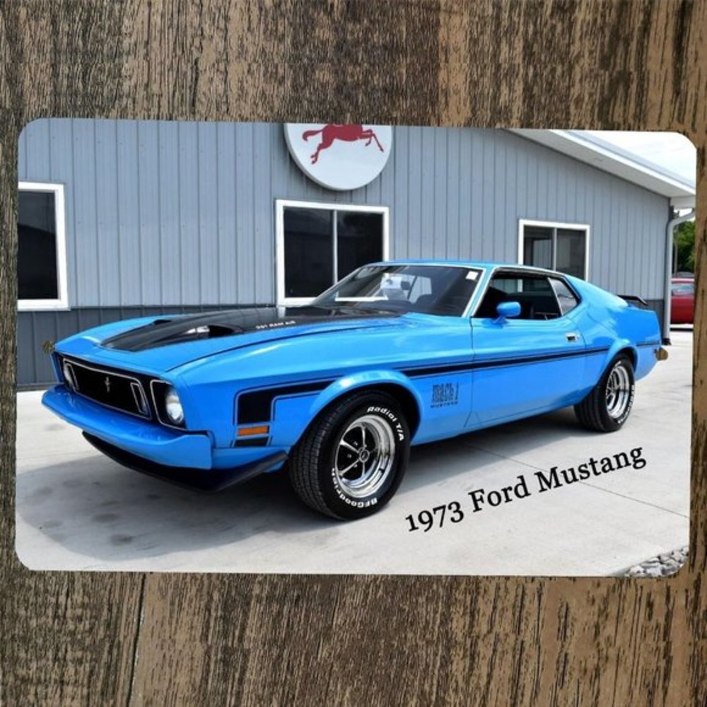 1973 Ford Mustang Muscle Car 8x12 Metal‎ Wall Garage Sign Poster